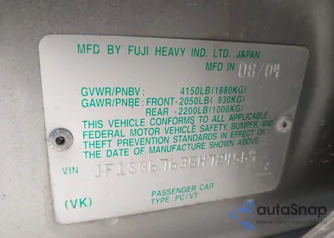 2005 Subaru Forester 2.5Xs L.l. Bean из США, поврежденный, VIN JF1SG67635H724569